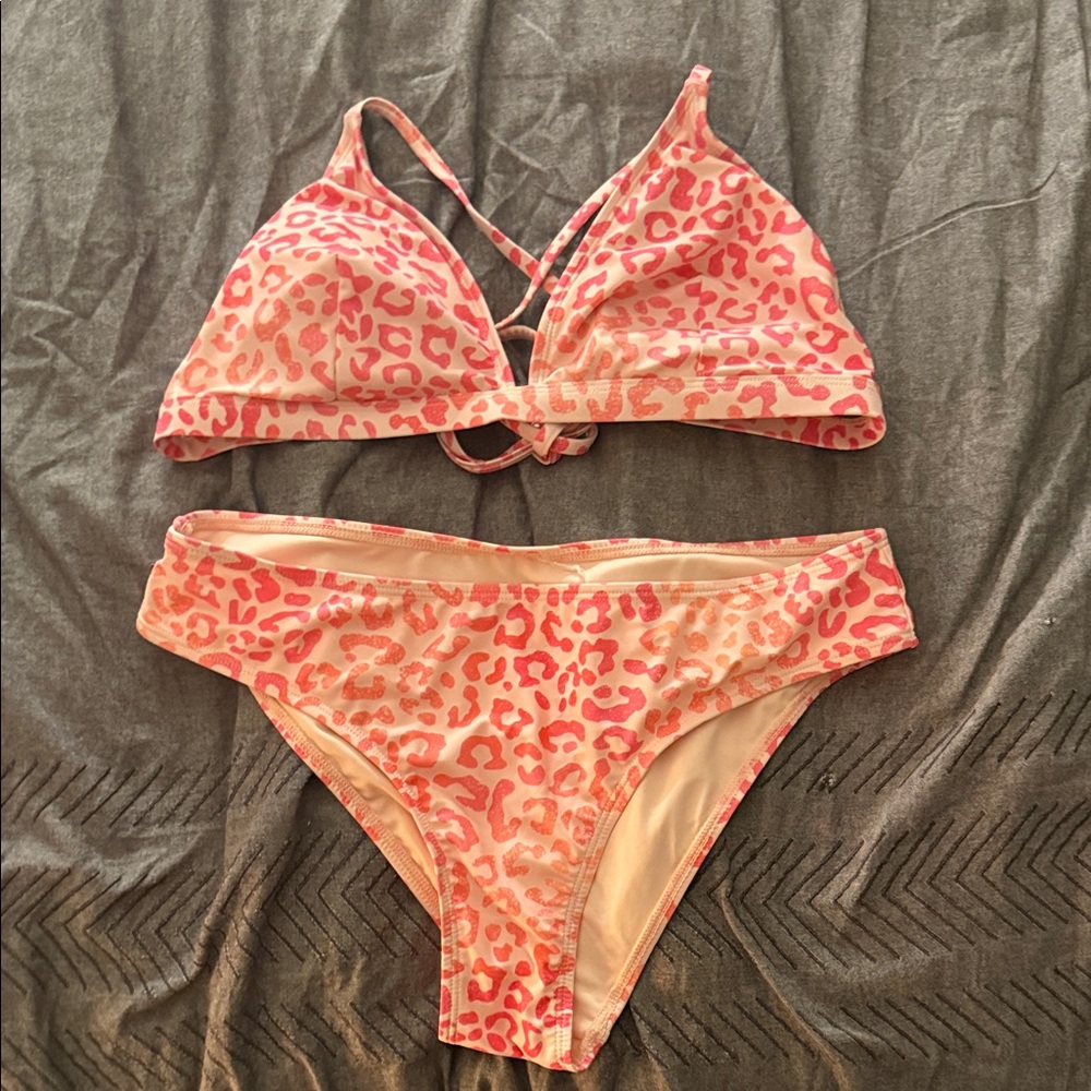 Cupshe Pink Leopard Bikini Set